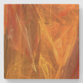 Oranje Abstract Onderzetter fractaal Square (Voorkant)