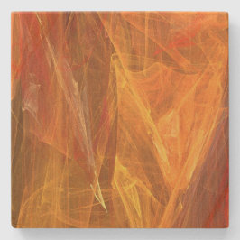 Oranje Abstract Onderzetter fractaal Square