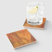 Oranje Abstract Onderzetter fractaal Square (Zijkant)