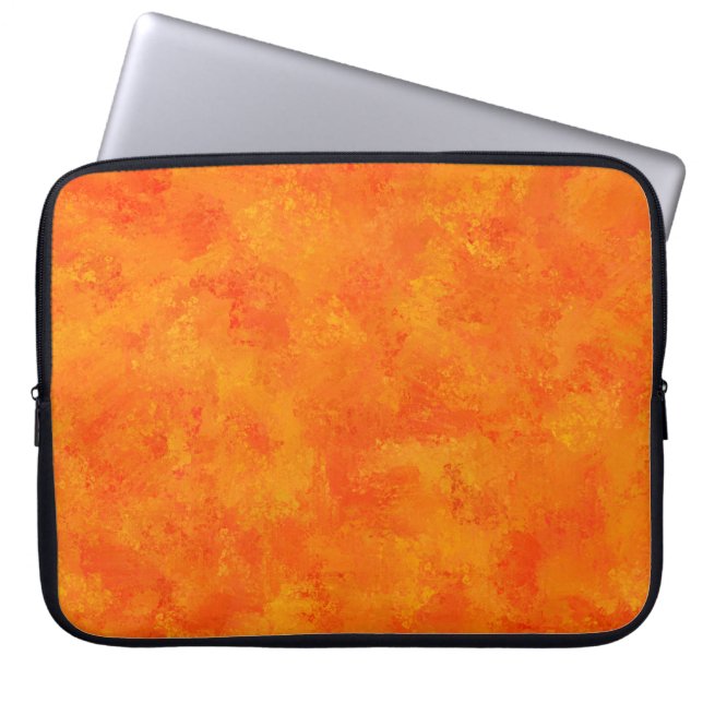 Oranje Abstract Patroon  Laptop Sleeve (Voorkant)