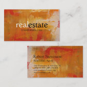 Oranje Abstract Patroon Real Estate Visitekaartje (Voorkant / Achterkant)