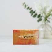 Oranje Abstract Patroon Real Estate Visitekaartje (Staand voorkant)