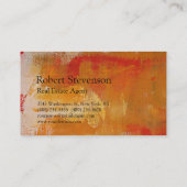 Oranje Abstract Patroon Real Estate Visitekaartje (Achterkant)