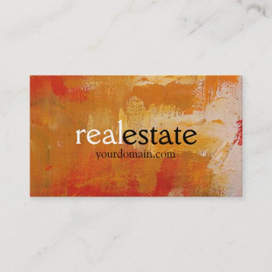Oranje Abstract Patroon Real Estate Visitekaartje (Voorkant)