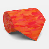 Oranje Abstract Patroon Stropdas (Opgerold)