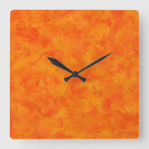 Oranje Abstract patroon Vierkante Klok
