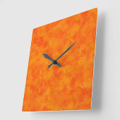 Oranje Abstract patroon Vierkante Klok (Hoek)