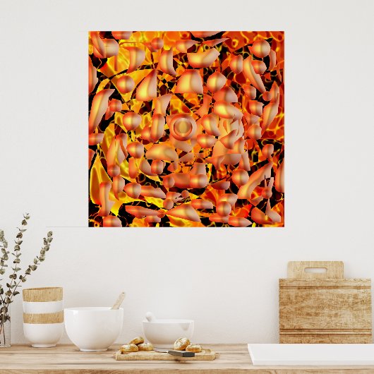 Oranje Abstract Poster (Keuken)