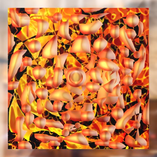 Oranje Abstract Raamsticker (Vel 2)