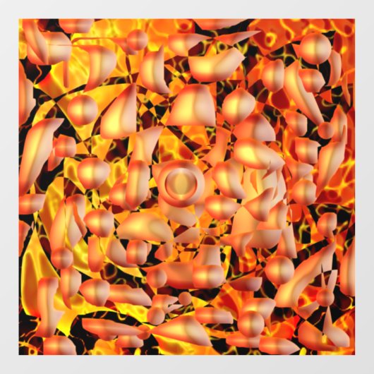 Oranje Abstract Raamsticker (Vel)