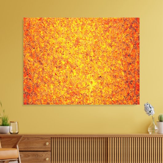 Oranje abstract schilderij canvas afdruk (Insitu (Woonkamer))