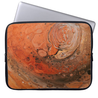 Oranje abstract schilderij laptop sleeve