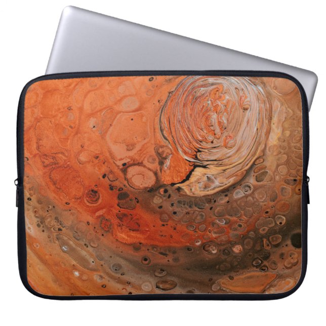 Oranje abstract schilderij laptop sleeve (Voorkant)