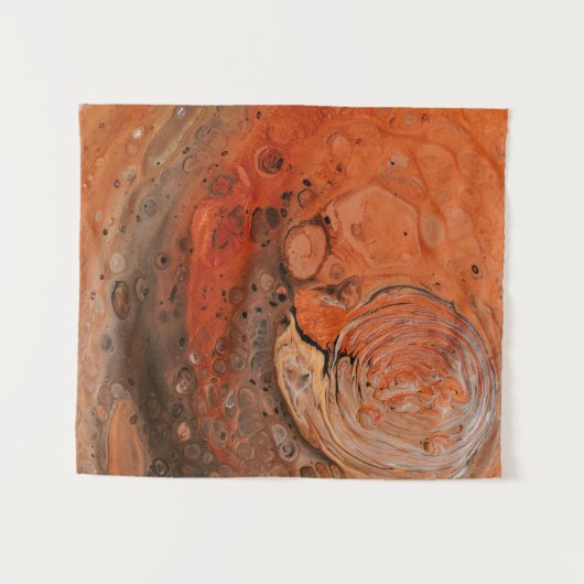 Oranje abstract schilderij wandkleed (Voorkant (horizontaal))