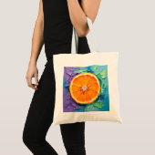 Oranje abstract tote bag (Voorkant (product))