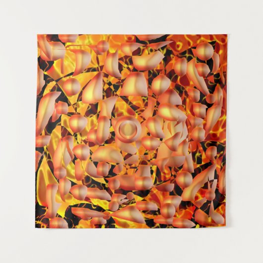 Oranje Abstract Wandkleed (Voorkant)