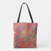 Oranje Abstracte Artsy Tote Bag (Achterkant)