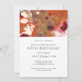 Oranje Abstracte Boho 60ste Verjaardagsfeestje Kaart (Voorkant)