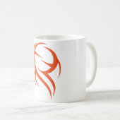 Oranje Abstracte decoratieve vector Koffiemok (Voorkant rechts)
