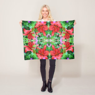 Oranje Abstracte dwergkunst Fleece Deken