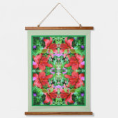 Oranje Abstracte dwergkunst Hangend Wandkleed (Voorkant)