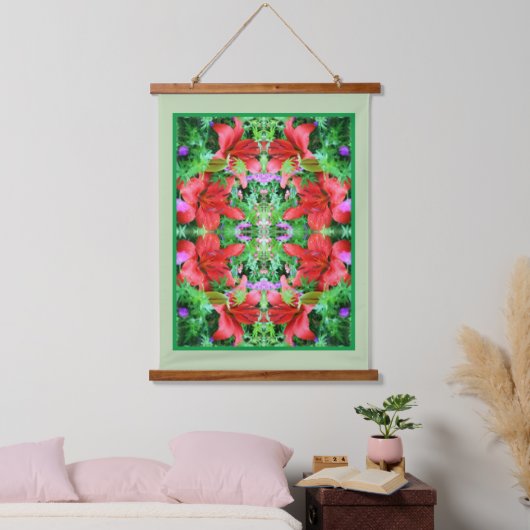 Oranje Abstracte dwergkunst Hangend Wandkleed (Slaapkamer)