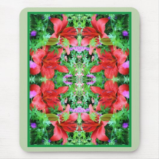 Oranje Abstracte dwergkunst Muismat (Voorkant)