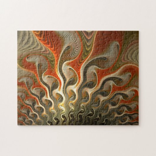 Oranje Abstracte Flammen instellen Legpuzzel (Horizontaal)
