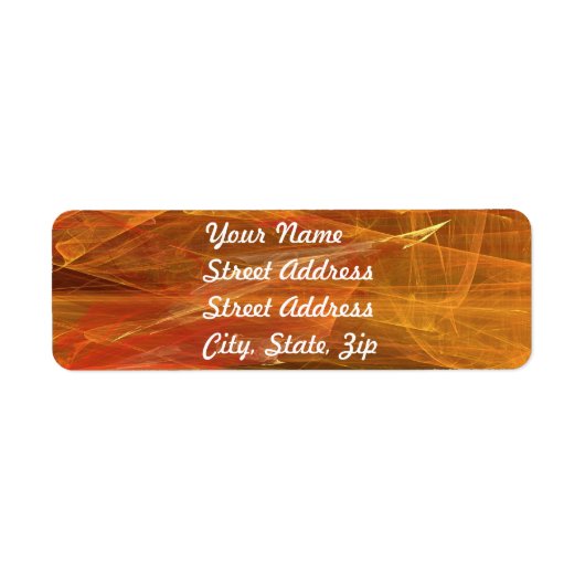 Oranje Abstracte Fractal Return Address Sticker (Voorkant)