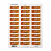 Oranje Abstracte Fractal Return Address Sticker (Full Sheet)