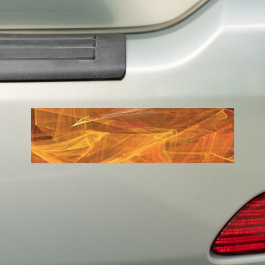 Oranje Abstracte Fractale Bumpersticker (Op auto)