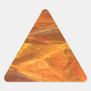 Oranje Abstracte fractale driehoek Sticker