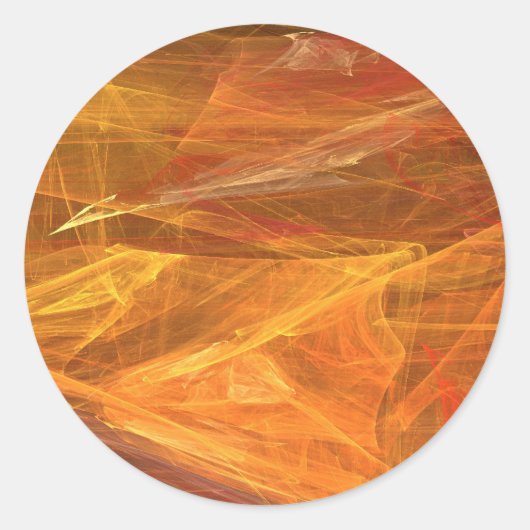 Oranje Abstracte fractale Sticker (Voorkant)