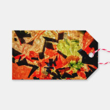 Oranje abstracte gift Label, Oranje gelukkige gift