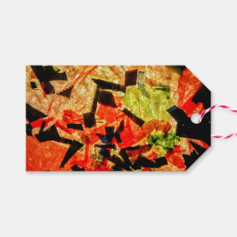 Oranje abstracte gift Label, Oranje gelukkige gift Cadeaulabel