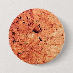 Oranje abstracte grunge hedendaagse kunst ronde button 7,6 cm
