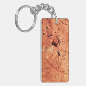 Oranje abstracte grunge hedendaagse kunst sleutelhanger (Voorkant Links)