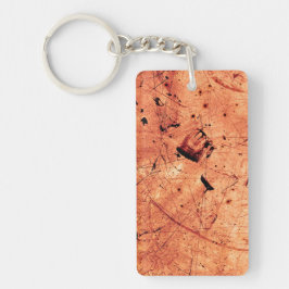 Oranje abstracte grunge hedendaagse kunst sleutelhanger