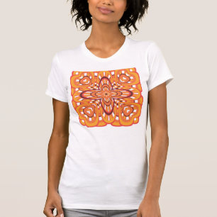  Oranje Abstracte Kunst voor het terugtrekken van  T-shirt