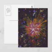 Oranje Abstracte kunstschilderingen van het zgn. " Briefkaart (Voorkant / Achterkant)