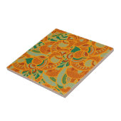 Oranje abstracte naadloze bloemen tegeltje (Zijkant)