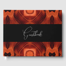 Oranje Abstracte Patroon Wedding Gastenboek