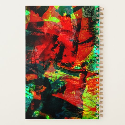  oranje abstracte planner, Diepe abstracte rust Planner (Achterkant)