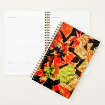 Oranje abstracte planner,Dubbele abstracte omslag