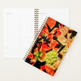 Oranje abstracte planner,Dubbele abstracte omslag Planner