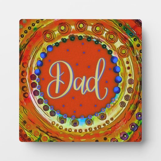 Oranje Abstracte Plezier Papa Inspirivity Fotoplaat (Voorkant)