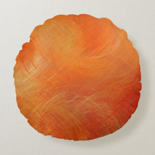 Oranje Abstracte schilderen Rond Kussen