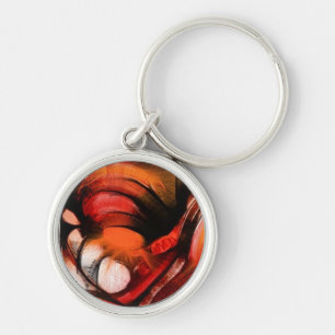 Oranje Abstracte Sleutelhanger