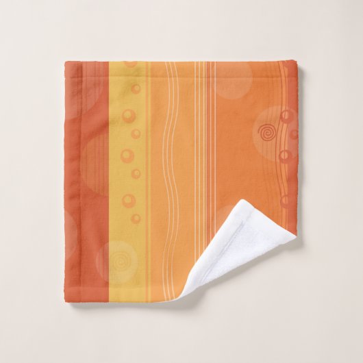 Oranje Abstracte streep Bad Handdoek (Wasdoekje)