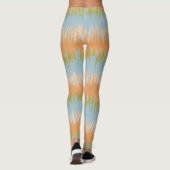 Oranje abstracte streep-Leggings Leggings (Achterkant)